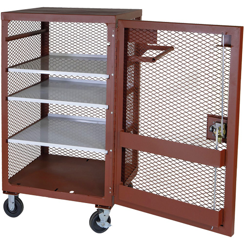 Mobile Mesh Cabinet, Steel, 22 Cubic Feet, Red Quali-T-Solutions
