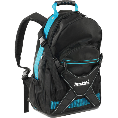 Jobsite Backpack, 9-1/2" L x 15" W, Black/Blue, Polyester Quali-T-Solutions