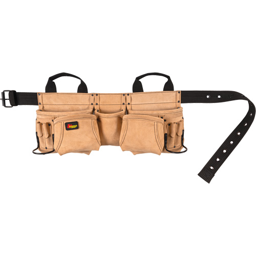 Ceinture &agrave; outils pour menuisier, Cuir, Havane Quali-T-Solutions