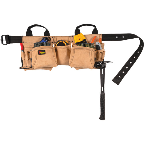 Ceinture &agrave; outils pour menuisier, Cuir, Havane Quali-T-Solutions