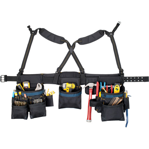 Ceinture &agrave; outils pour menuisier, Polyester, Noir Quali-T-Solutions