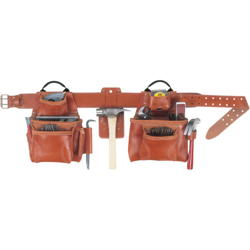 Ceinture &agrave; outils combin&eacute;e de luxe, Cuir, Havane Quali-T-Solutions
