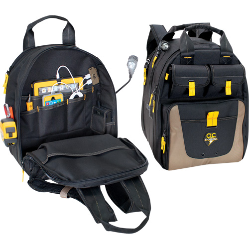 E-Charge Back Pack, 15" L x 10-1/2" W, Black, Polyester Quali-T-Solutions