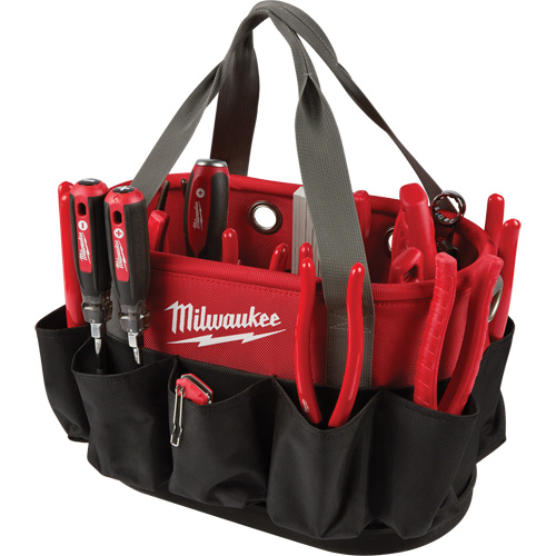 Sac ovale utilitaire, Nylon balistique, 24 pochettes, Noir/Rouge Quali-T-Solutions