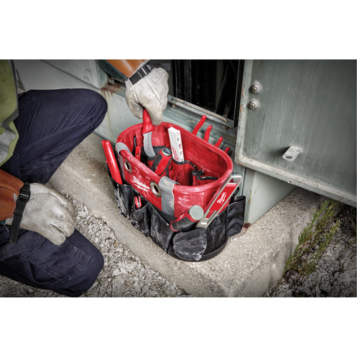 Sac ovale utilitaire, Nylon balistique, 24 pochettes, Noir/Rouge Quali-T-Solutions