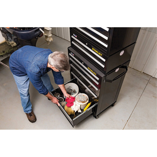 Armoire &agrave; outils moyenne de s&eacute;rie 300, 26" la, 2 tiroirs, Noir Quali-T-Solutions