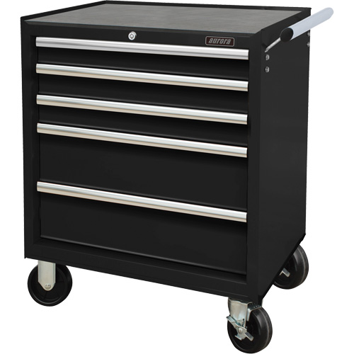 Industrial Tool Cart, 5 Drawers, 27" W x 18-3/4" D x 31-1/2" H, Black Quali-T-Solutions