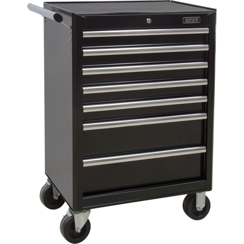 Chariot &agrave; outils industriel, 7 tiroirs, 27" la x 18-3/4" p x 39" h, Noir Quali-T-Solutions