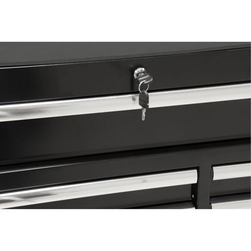 Industrial Tool Cart, 11 Drawers, 41" W x 18-3/4" D x 39-1/3" H, Black Quali-T-Solutions