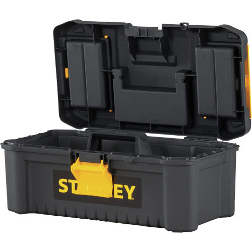 Coffre &agrave; outils avec plateau Essential, 12-1/2" la x 7-3/8" p x 5-1/8" h, Noir/Jaune Quali-T-Solutions