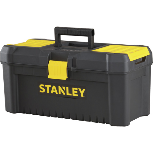 Coffre &agrave; outils avec plateau Essential, 16" la x 8" p x 7-3/10" h, Noir/Jaune Quali-T-Solutions