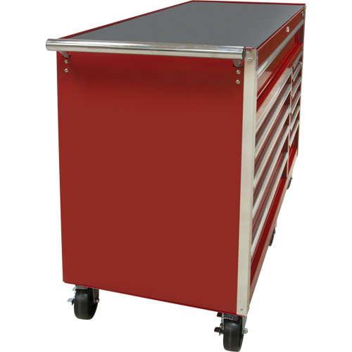 Industrial Tool Cart, 12 Drawers, 56" W x 24-1/2" D x 38-1/8" H, Red Quali-T-Solutions