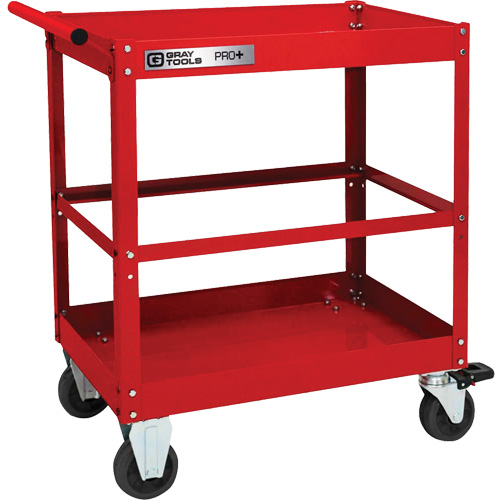 Chariot utilitaire robuste s&eacute;rie PRO+, 2 tiers, 30-1/5" x 38-1/3" x 19-1/2" Quali-T-Solutions