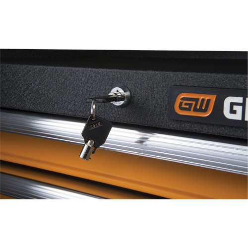 GSX Series Tool Chest, 26" W, 4 Drawers, Black/Orange Quali-T-Solutions