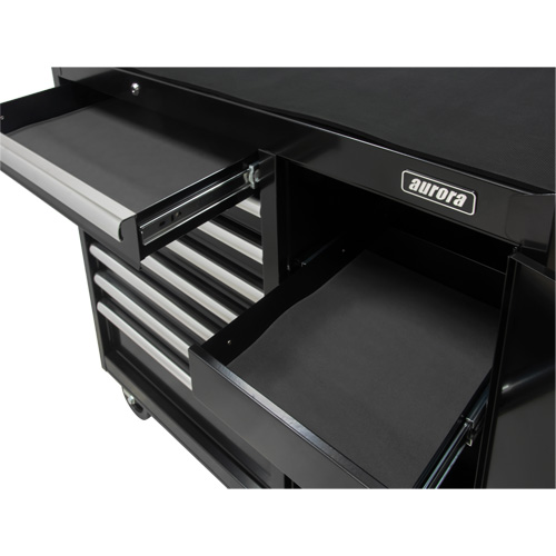 Chariot &agrave; outils industriel, 8 tiroirs, 44-3/10" la x 21-1/10" p x 36-7/10" h, Noir Quali-T-Solutions