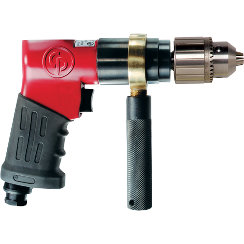 Reversible Drills, 24 CFM, 1/4" NPTF, 90 dBA, 13" Chuck, Keyed Quali-T-Solutions