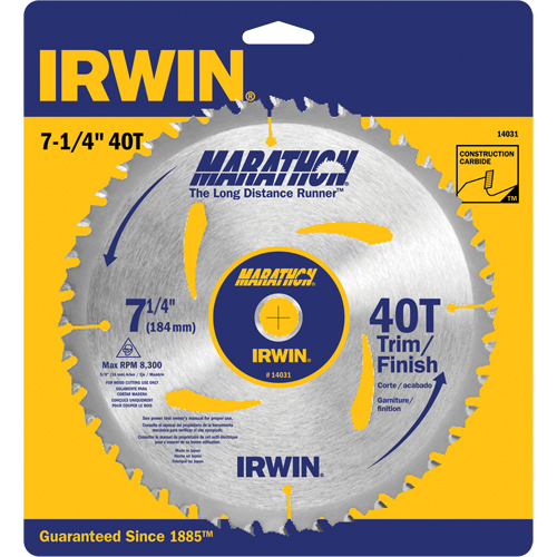 Contractor Saw Blades - Marathon&reg; Saw Blades, 7-1/4", 40 Teeth, Wood Use Quali-T-Solutions