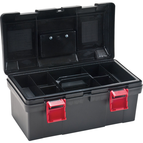 Coffre &agrave; outils robuste, 17-1/2" la x 9-1/2" p x 8" h, Noir Quali-T-Solutions