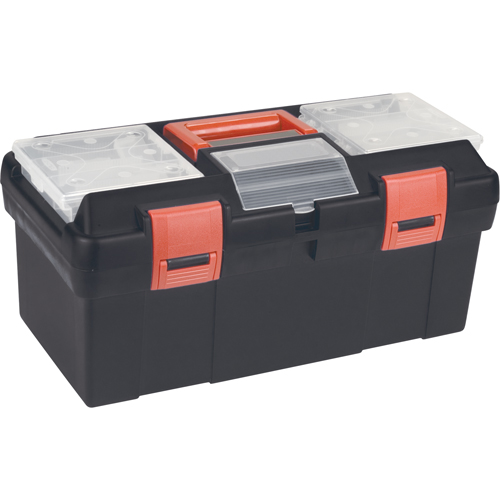 Coffres &agrave; outils en plastique, 17-1/2" la x 9-1/2" p x 8" h, Noir Quali-T-Solutions