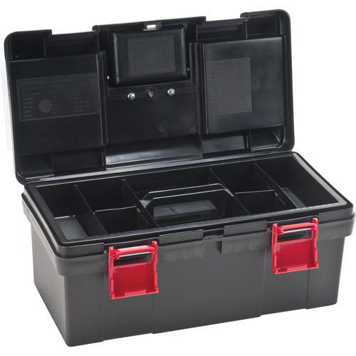 Coffres &agrave; outils en plastique, 17-1/2" la x 9-1/2" p x 8" h, Noir Quali-T-Solutions