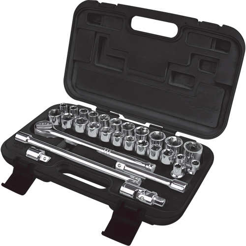 Jeu de douilles SAE/m&eacute;triques, 29 Mcx, Prise de 1/2" Quali-T-Solutions