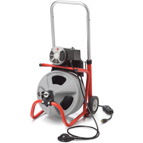 K-400 Autofeed Drum Machine with C-32 IW Cable, Electric, 1/2" x 75' and 3/8" x 100' Quali-T-Solutions