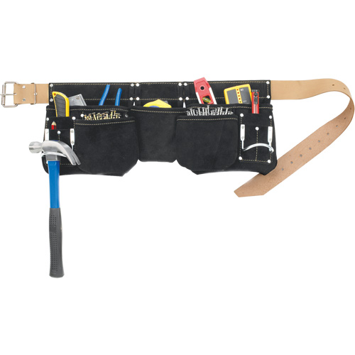 Ceintures &agrave; outils pour apprenti menuisier, Cuir, Noir Quali-T-Solutions
