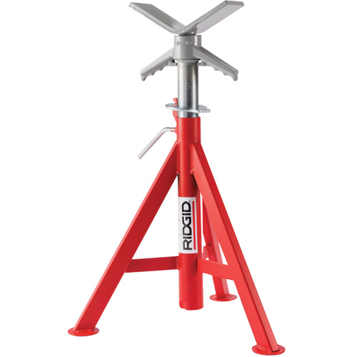 V Head Low Pipe Stand # VJ-98, 51-96 cm Height Adjustment, 12" Max. Pipe Capacity, 2500 lbs. Max. Weight Capacity Quali-T-Solutions