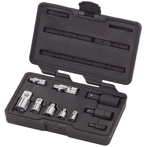 10-Piece 1/4", 3/8" & 1/2" Drive Universal Joint and Adapter Set Quali-T-Solutions