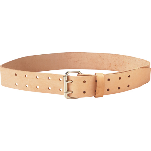 Ceinture &agrave; double ardillon, Cuir, Beige Quali-T-Solutions