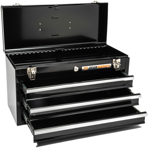 Boîte &agrave; outils portative, 20" la, 3 tiroirs, Noir Quali-T-Solutions