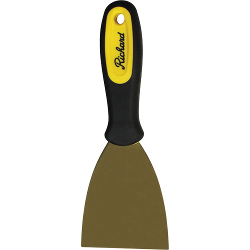 Grattoirs muraux rigides, Lame Laiton, Largeur 3", Manche Plastique Quali-T-Solutions
