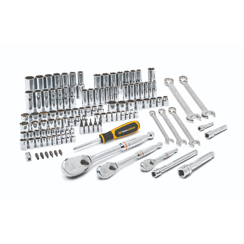 Jeu d'outils pour m&eacute;caniciens &agrave; 6 et 12 pans standards et profonds de 1/4", 3/8" et 1/2" SAE/m&eacute;triques Quali-T-Solutions