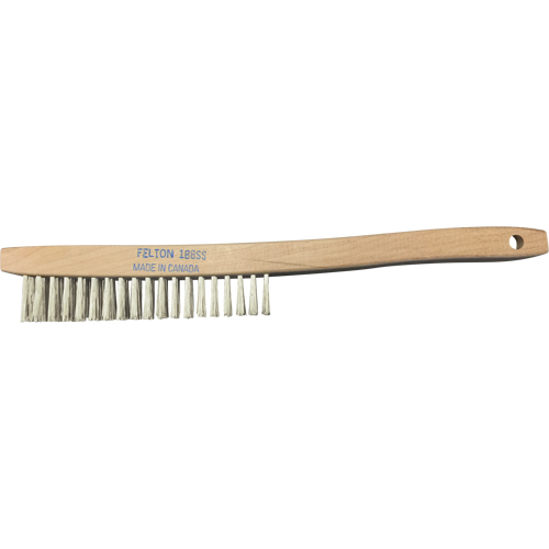 Curved-Handle Scratch Brushes, Stainless Steel, 4 x 19 Wire Rows, 14" Long Quali-T-Solutions