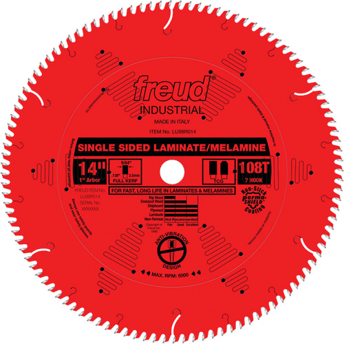 TCS Industrial Saw Blade - Chipboard, 14", 108 Teeth, Laminate Use Quali-T-Solutions