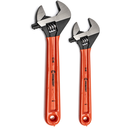 Jeu de cl&eacute;s &agrave; oxyde noir avec poign&eacute;es coussin&eacute;es, Ajustable, 2 morceaux, Imp&eacute;rial et m&eacute;trique Quali-T-Solutions