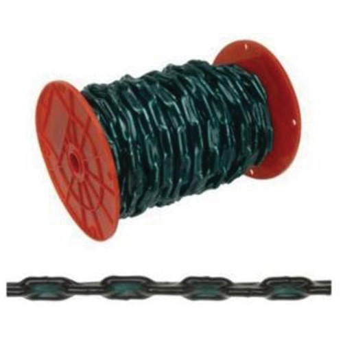 Chaîne droite avec gaine verte, Acier &agrave; faible teneur en carbone, 2/0 x 60' (18,3 m) l, Charge d'utilisation 520 lb (0,26 tonne) Quali-T-Solutions