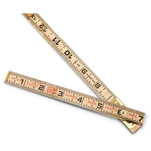 Red End&reg; Oversized Brick Mason Rule, 6' L, Wood, 1/16" Graduations Quali-T-Solutions