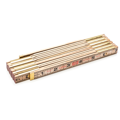 R&egrave;gle Red End avec deux rallonges de r&egrave;gle &agrave; glissi&egrave;re de 6", 6' lo, Bois, Graduations de 1/16" Quali-T-Solutions