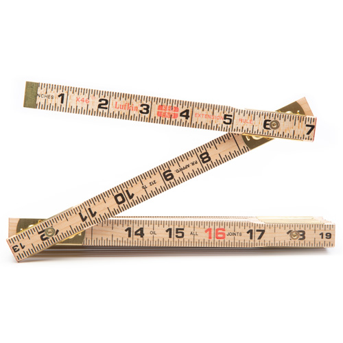 R&egrave;gle Red End avec deux rallonges de r&egrave;gle &agrave; glissi&egrave;re de 6", 6' lo, Bois, Graduations de 1/16" Quali-T-Solutions