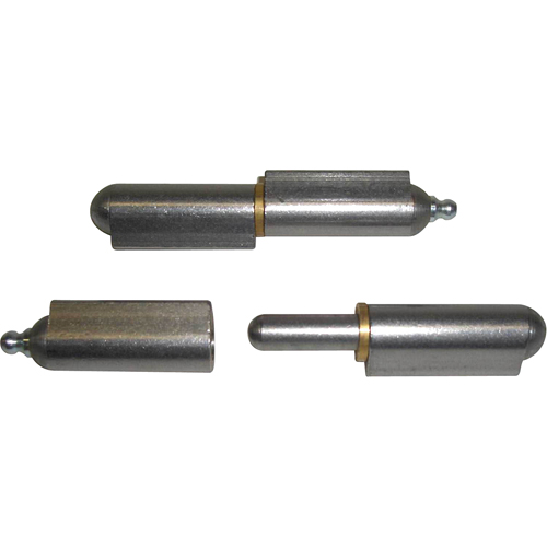 Charni&egrave;re &agrave; souder avec rondelles et raccord de graissage, 5/8" dia. x 4-3/4" lo, Acier doux a/goupille fixe en acier Quali-T-Solutions