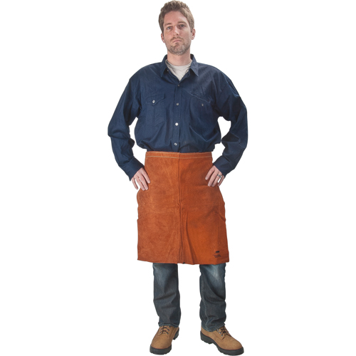 Leather Apron, Waist, 24" L, Lava Brown Quali-T-Solutions