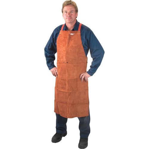 Tablier en cuir, Salopette, 36" lo, Lava Brown Quali-T-Solutions