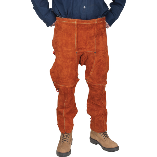 Tablier fendu aux jambes et jambi&egrave;res en cuir, 40" lo, Lava Brown Quali-T-Solutions