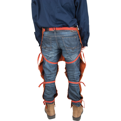 Tablier fendu aux jambes et jambi&egrave;res en cuir, 40" lo, Lava Brown Quali-T-Solutions