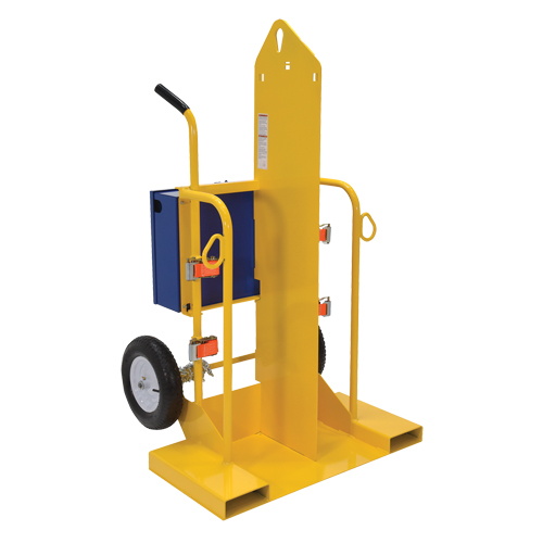 Chariot pour chalumeau et bouteille de soudage, Roues Pneumatique, Base de 24" la x 19-1/2" lo, 500 lb Quali-T-Solutions