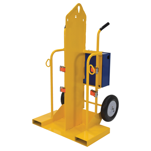 Chariot pour chalumeau et bouteille de soudage, Roues Pneumatique, Base de 24" la x 19-1/2" lo, 500 lb Quali-T-Solutions