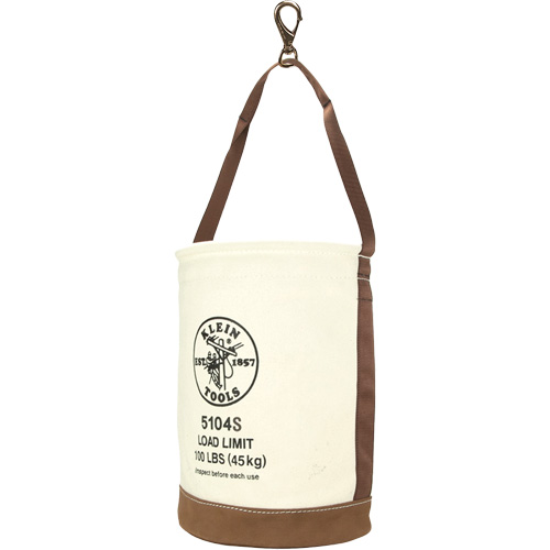 Sceau &agrave; fond en cuir, 17" h, Toile, Blanc Quali-T-Solutions