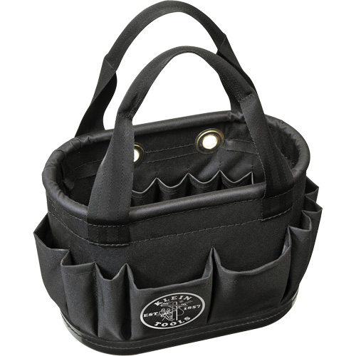 29-Pocket Hard-Body Aerial Bucket, 14" L x 10" H, Polyester, Black Quali-T-Solutions