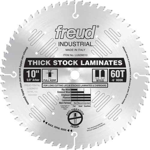 Industrial Saw Blade - Chipboard, 10", 60 Teeth, Laminate Use Quali-T-Solutions